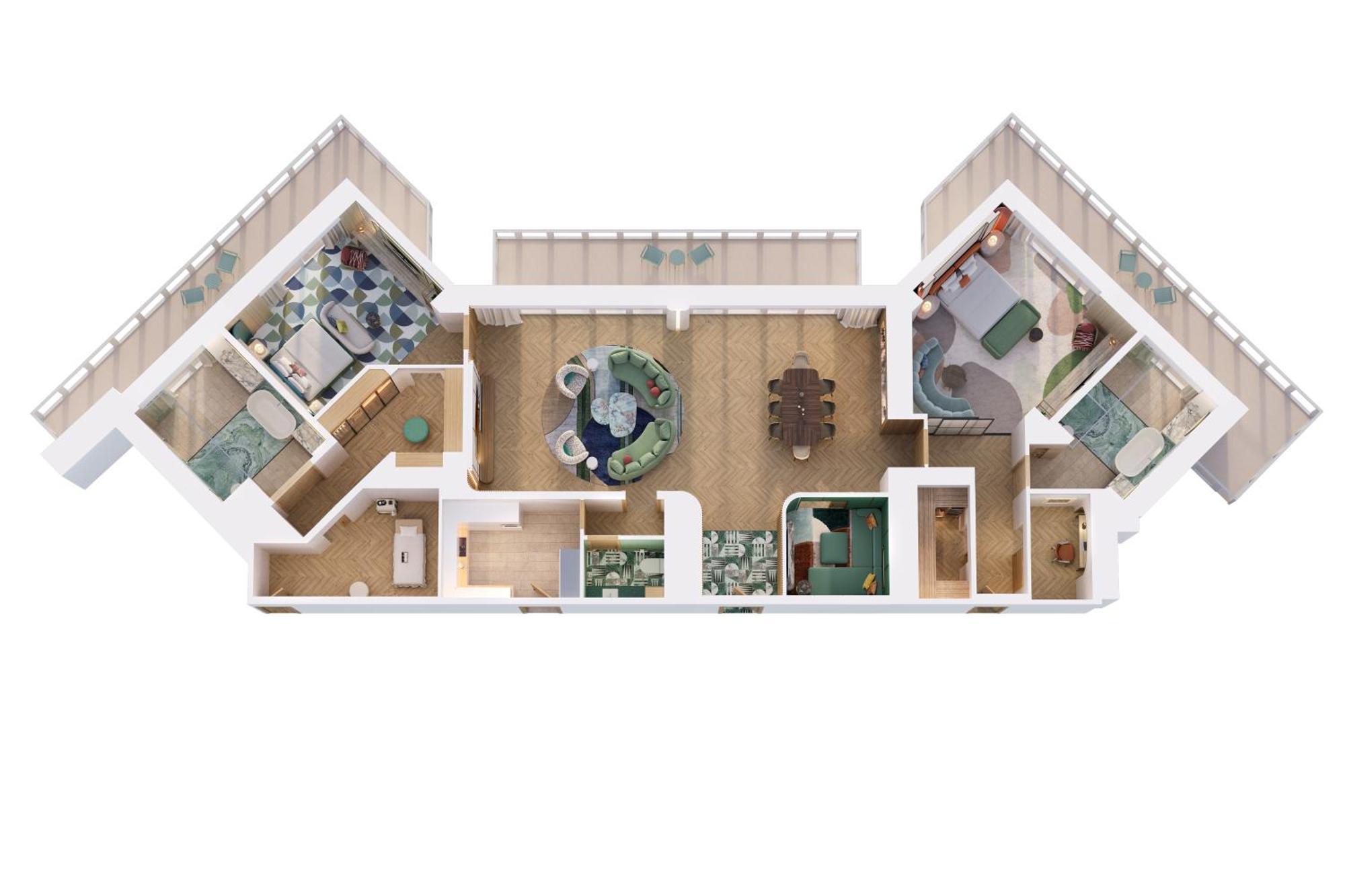 ホテル Pier Sixty-Six フォート・ローダーデール エクステリア 写真 3D floor plan of a typical apartment