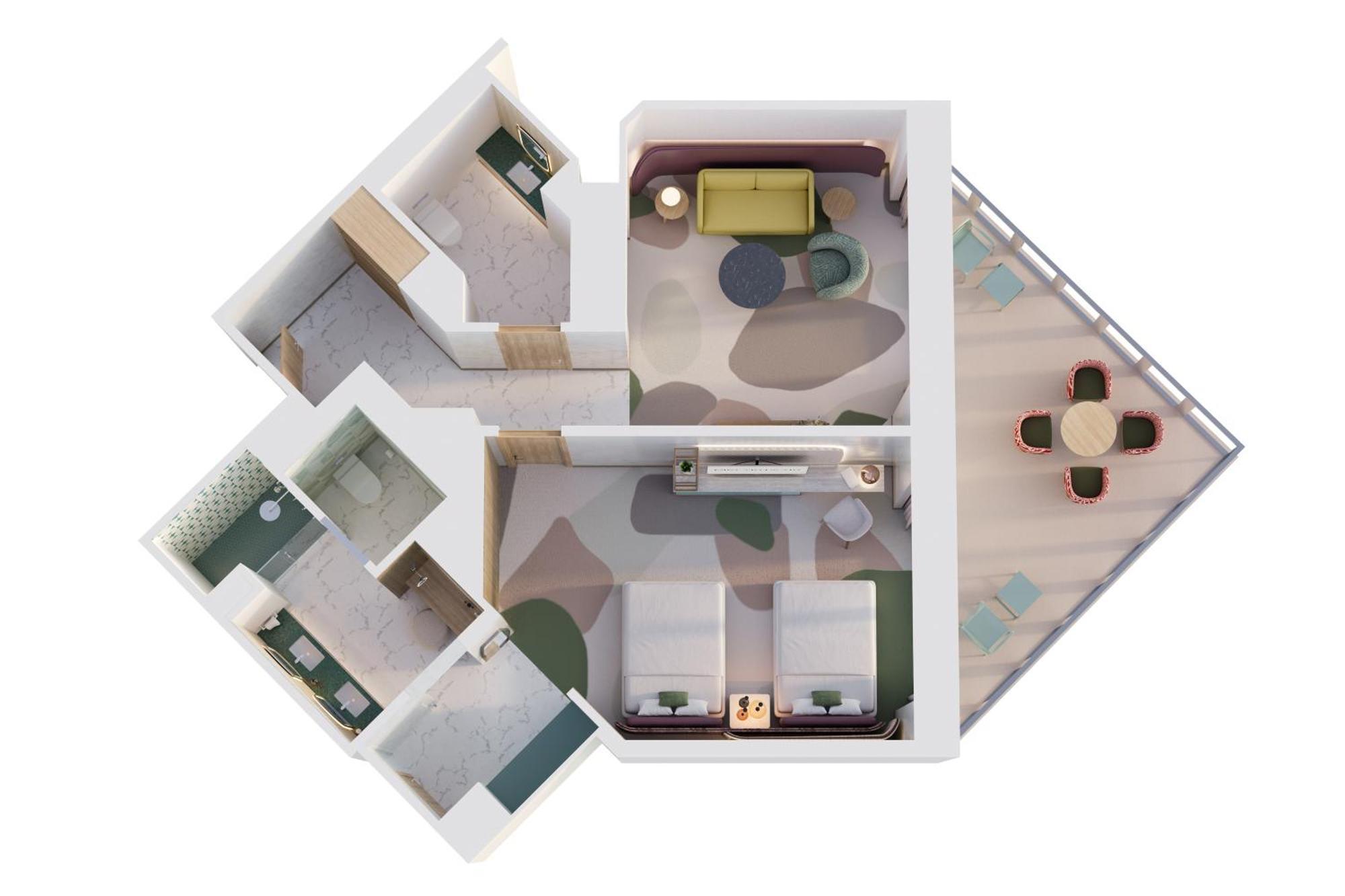 ホテル Pier Sixty-Six フォート・ローダーデール エクステリア 写真 3D floor plan of a hotel room